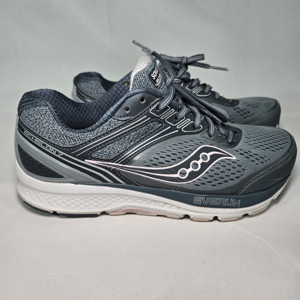Saucony Echelon 7 Shoes Size Womens 8.5 Wide Grey Everun Running Cross Training